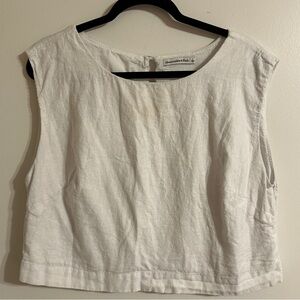 ABERCROMBIE WHITE LINEN BLEND TANK TOP